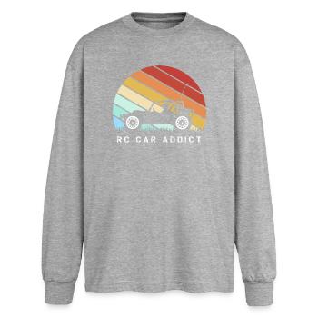 Voiture jouet RC - T-shirt manches longues oversize - gris chiné - Devant - AI Model Female 180 light (180cm)