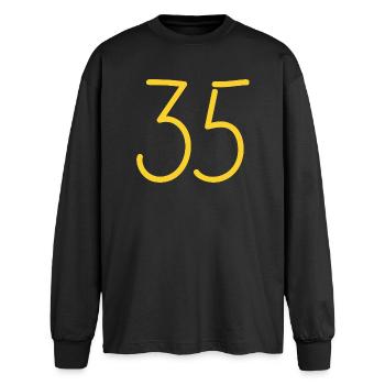 35 - Oversized Long Sleeve T-Shirt - black - Front - AI Model Male 185 light (185cm)