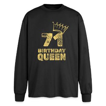 71 - Oversized Langarmshirt  - Schwarz - Vorne - AI Model Male 185 light (185cm)