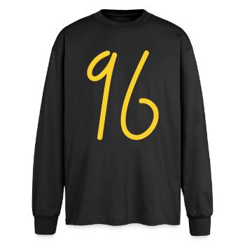 96 - Oversized Long Sleeve T-Shirt - black - Front - AI Model Male 185 light (185cm)