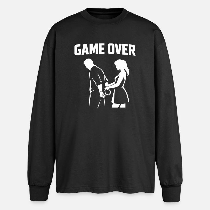 Game Over Festnahme - Junggesellinnenabschied - Oversized Langarmshirt - Schwarz