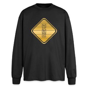 First name Rieke - Oversized Long Sleeve T-Shirt - black - Front - AI Model Male 185 light (185cm)