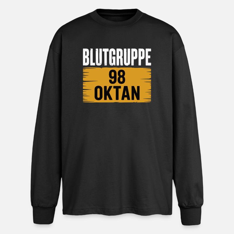Groupe sanguin 98 octane - Conception de l’essence - T-shirt manches longues oversize - noir