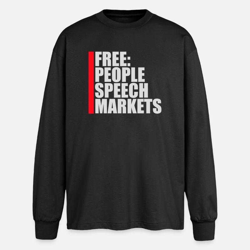 Marché de la liberté d’expression Peuple Libertarian Freedom Logo - T-shirt manches longues oversize - noir