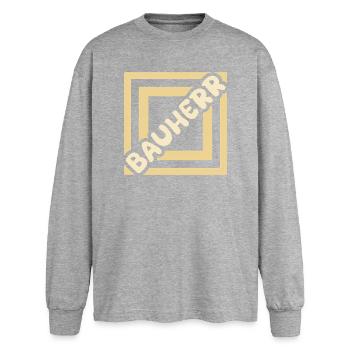 Job Builder - Oversized Long Sleeve T-Shirt - sports grey - Front - AI Model Female 180 light (180cm)