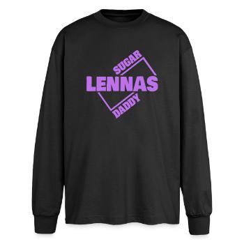 Lennas - T-shirt manches longues oversize - noir - Devant - AI Model Male 185 light (185cm)