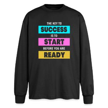 Entrepreneur Workaholic - Oversized Long Sleeve T-Shirt - black - Front - AI Model Male 185 light (185cm)