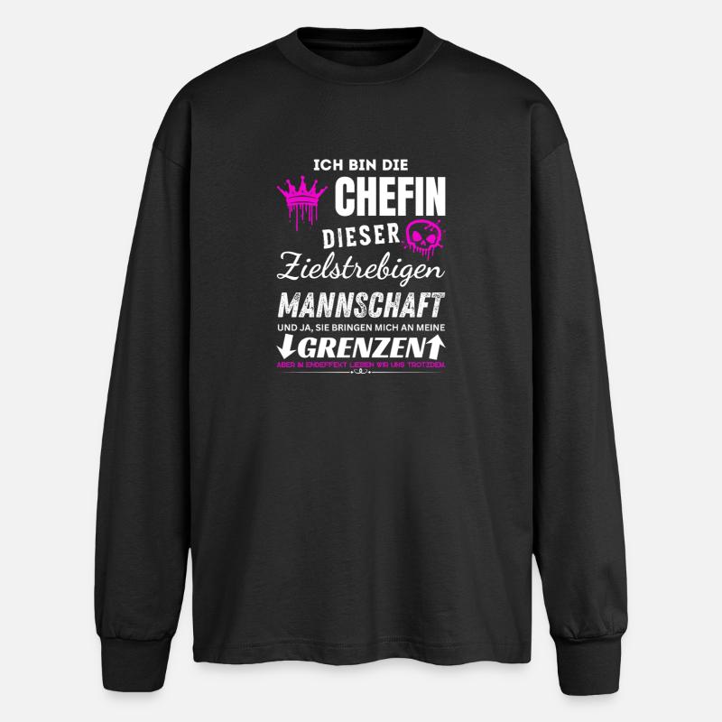 Cadeaux d’équipe déterminés par le patron - T-shirt manches longues oversize - noir