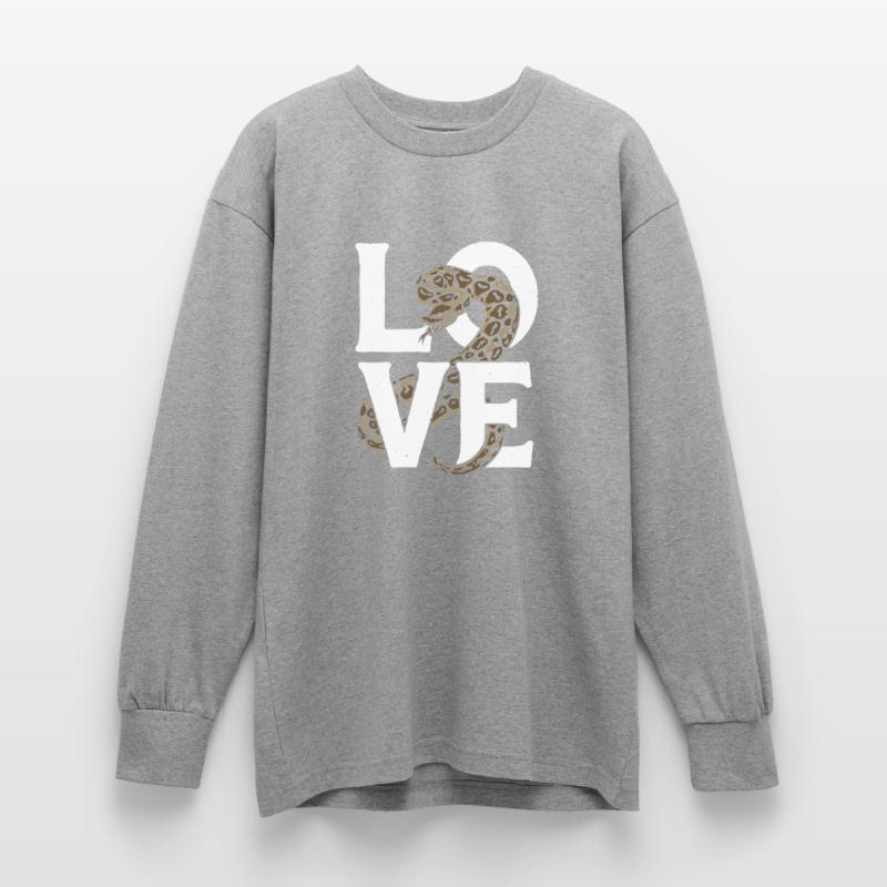 Königspython Schlangen LOVE Terrarium Python Oversized Langarmshirt 