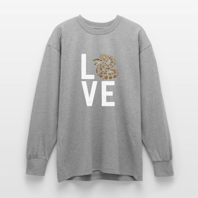 King Python Snakes LOVE Terrarium Python Oversized Long Sleeve T-Shirt