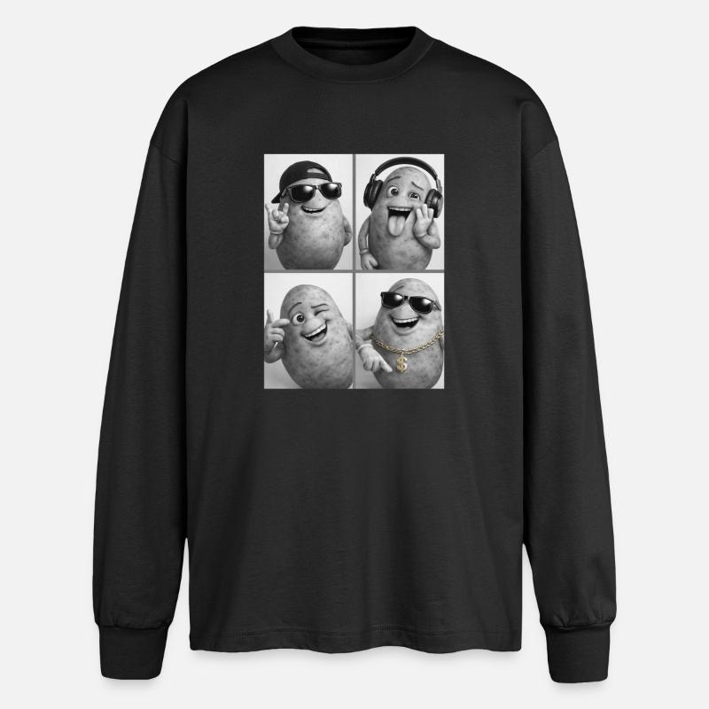 Potato - Oversized Long Sleeve T-Shirt - black
