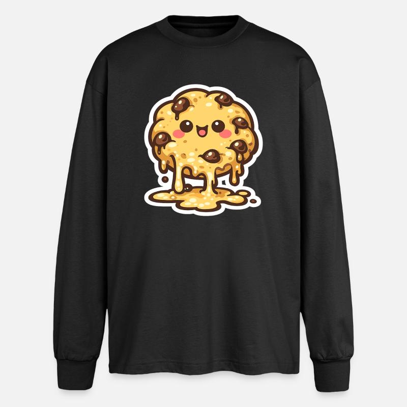 Keks-Monster mit Schmelz-Lächeln - Oversized Langarmshirt - Schwarz