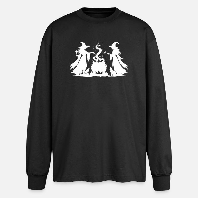 Hexenkessel Hexen - Oversized Langarmshirt  - Schwarz