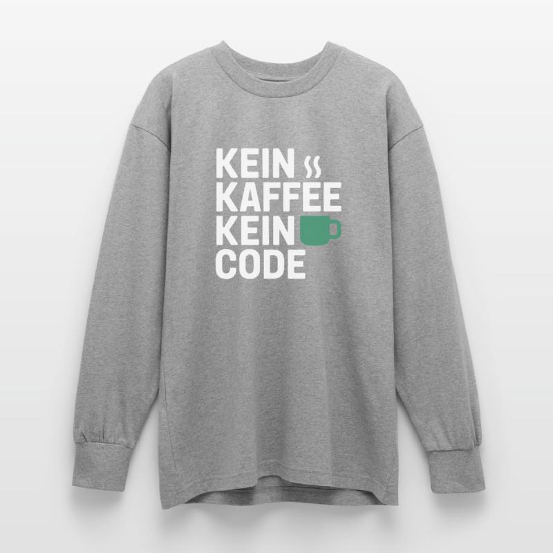 No Coffee No Code Programmer Computer Scientist Oversized Long Sleeve T-Shirt