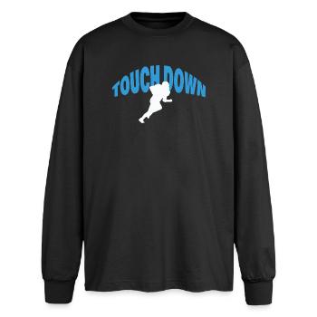 Touch Down - Oversized Long Sleeve T-Shirt - black - Front - AI Model Male 185 light (185cm)