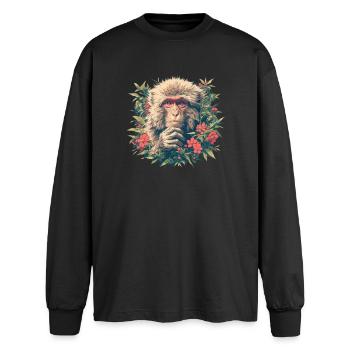Macaque Macaque - Oversized Long Sleeve T-Shirt - black - Front - AI Model Male 185 light (185cm)