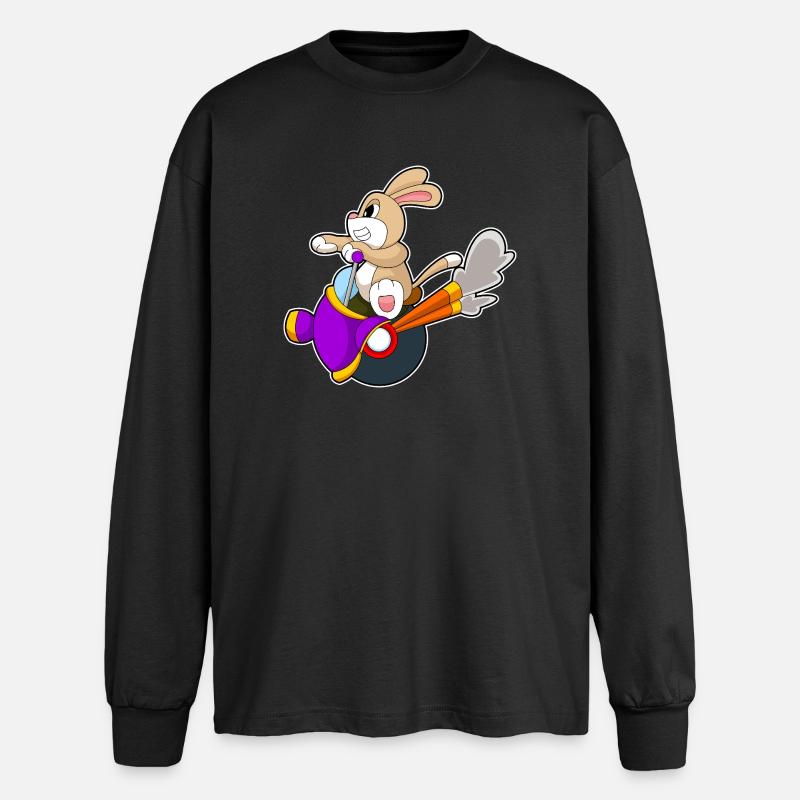 Dog Motorcycle - Oversized Long Sleeve T-Shirt - black