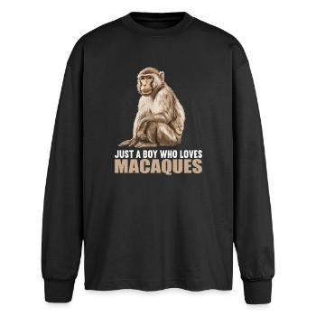 Macaque Macaque - Oversized Long Sleeve T-Shirt - black - Front - AI Model Male 185 light (185cm)