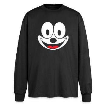Felix The Cat Costume Design - Oversized Long Sleeve T-Shirt - black - Front - AI Model Male 185 light (185cm)