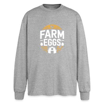 Farm Eggs Chicken Holder Chicken - Oversized Long Sleeve T-Shirt - sports grey - Front - AI Model Female 180 light (180cm)
