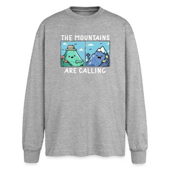 Camping Scouts Mountain Hiking Forest Campers Adve - Oversized Long Sleeve T-Shirt - sports grey - Front - AI Model Female 180 light (180cm)