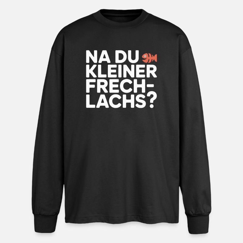 Na Du Kleiner Frechlachs Gamer Lachs Meme Zocker - Oversized Langarmshirt - Schwarz