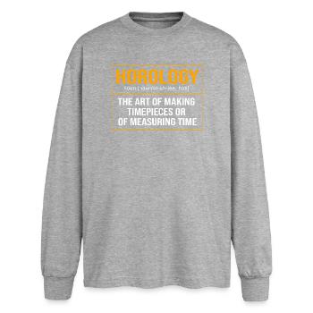 Watch Movement - Oversized Long Sleeve T-Shirt - sports grey - Front - AI Model Female 180 light (180cm)