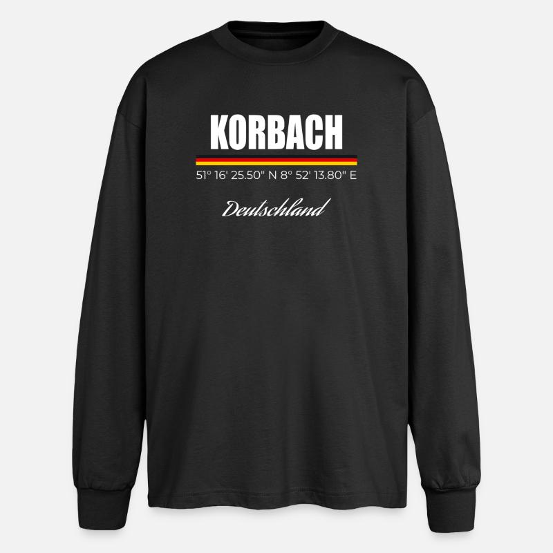 Korbach - Oversized Langarmshirt  - Schwarz
