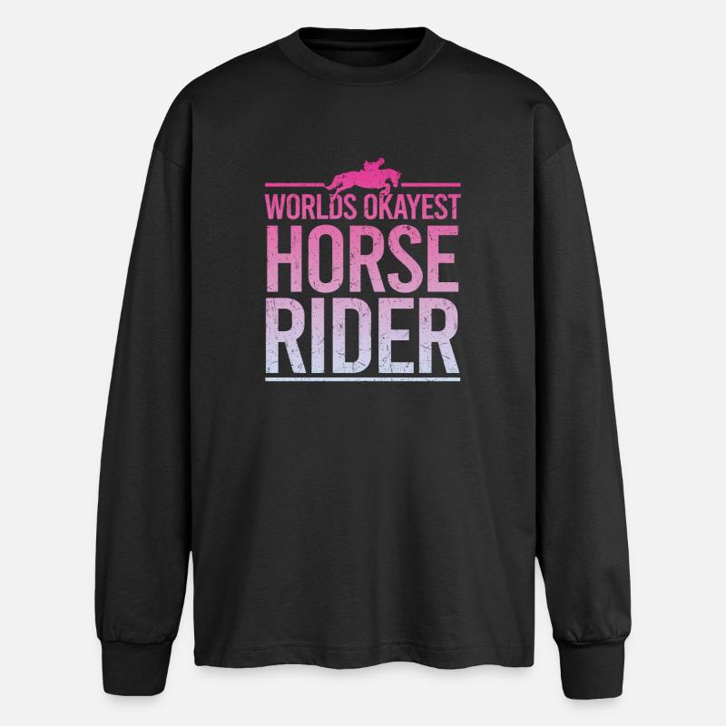 Le cavalier le plus correct du monde - T-shirt manches longues oversize - noir