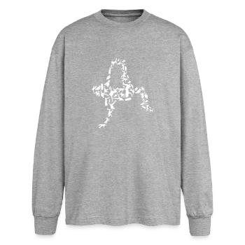 Breakdancers - Oversized Long Sleeve T-Shirt - sports grey - Front - AI Model Female 180 light (180cm)