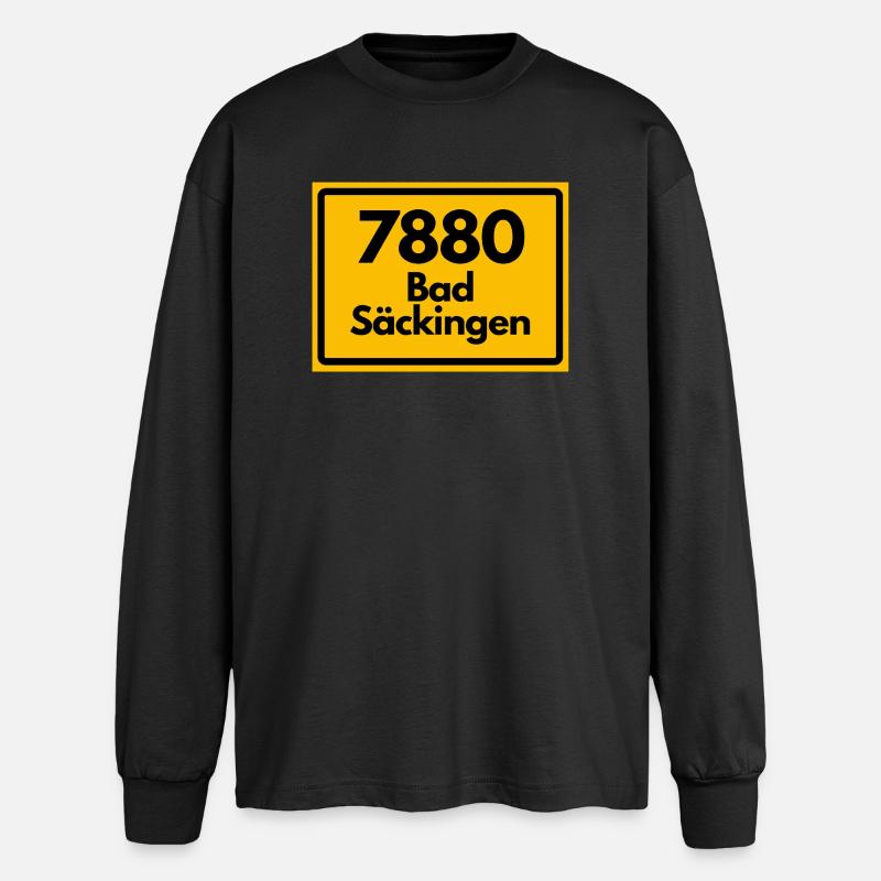 ALTE POSTLEITZAHL PLZ RETRO 7880 BAD SÄCKINGEN - Oversized Langarmshirt  - Schwarz