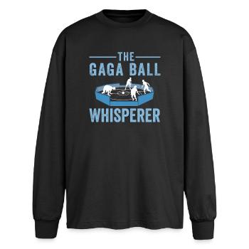 Le Chuchoteur du Bal Gaga - T-shirt manches longues oversize - noir - Devant - AI Model Male 185 light (185cm)