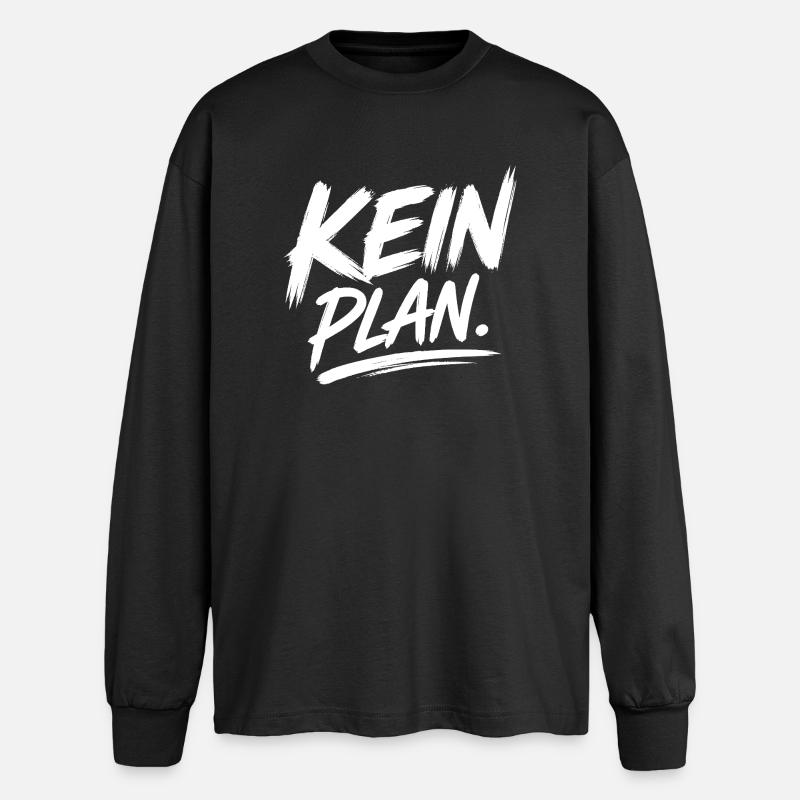 KeinPlan Pinsel Typo - Oversized Langarmshirt  - Schwarz