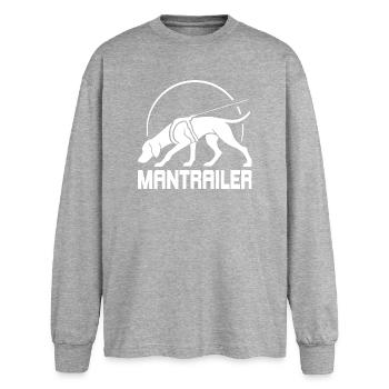 Chiens de recherche Vizsla MANTRAILER Saules chiens - T-shirt manches longues oversize - gris chiné - Devant - AI Model Female 180 light (180cm)