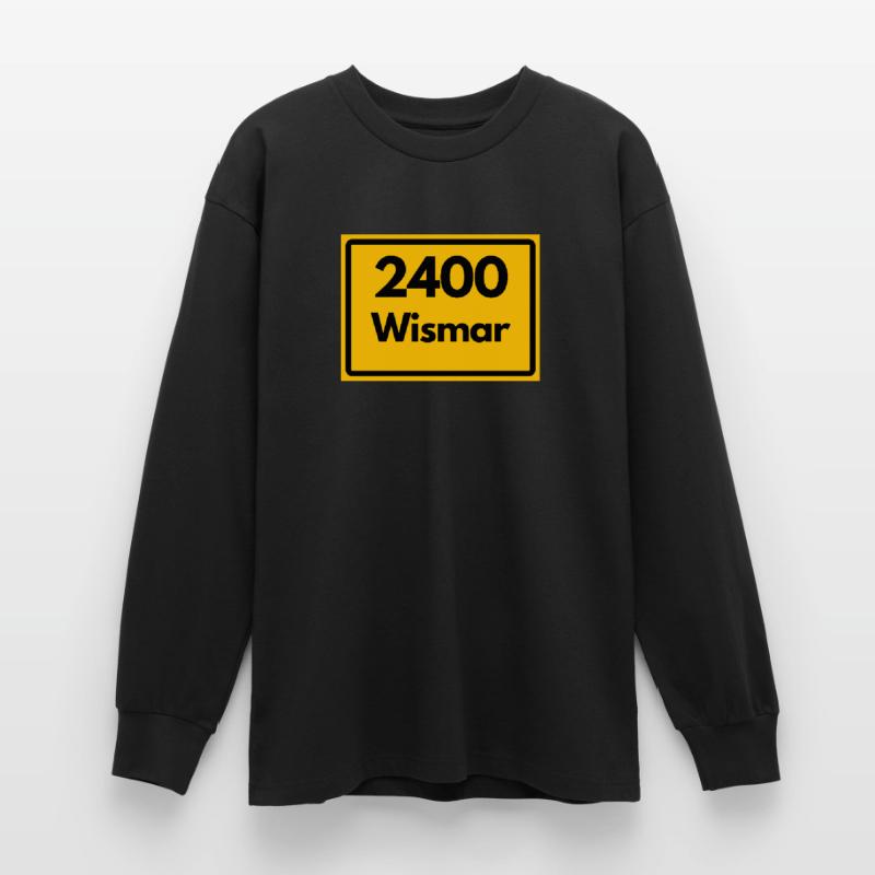 OLD POSTCODE POSTCODE RETRO 2400 WISMAR HEIMAT Oversized Long Sleeve T-Shirt