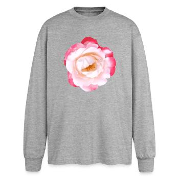 Rose - Oversized Long Sleeve T-Shirt - sports grey - Front - AI Model Female 180 light (180cm)