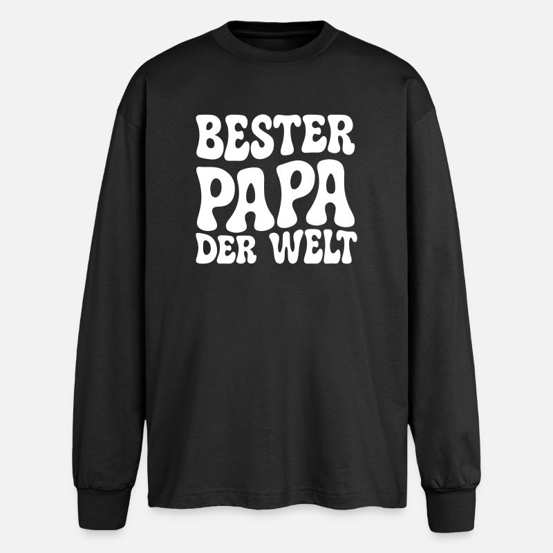 Bester Papa der Welt - Oversized Langarmshirt - Schwarz