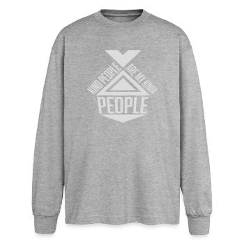 Kind People Are My Kinda People Friendliness - Oversized Long Sleeve T-Shirt - sports grey - Front - AI Model Female 180 light (180cm)