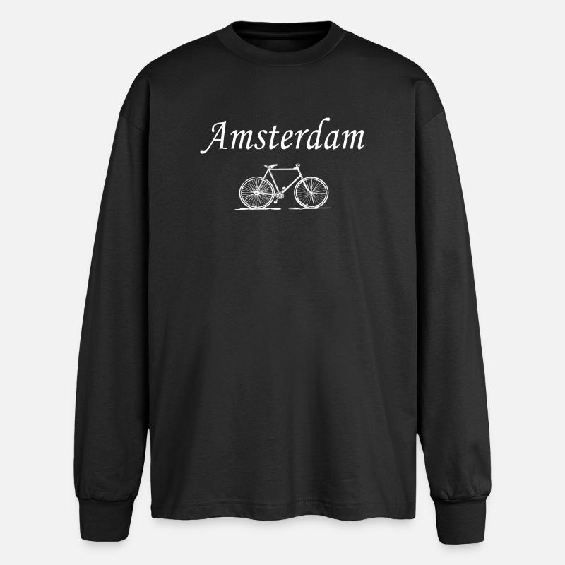Amsterdam - Oversized Langarmshirt  - Schwarz