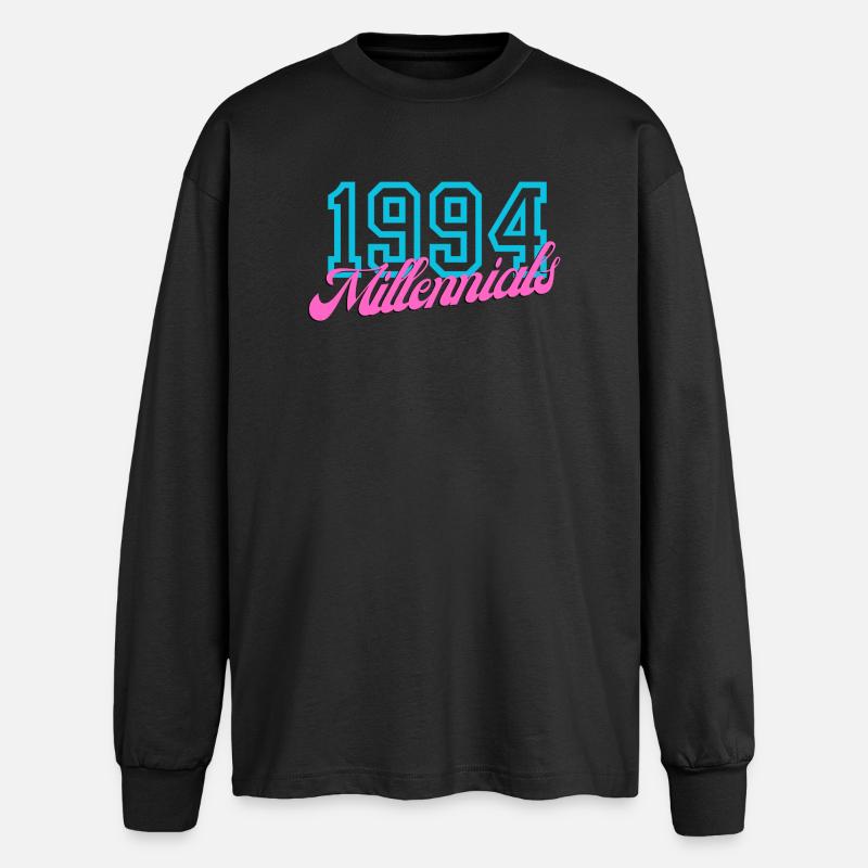 1994 Millennials Rétro Date Design - T-shirt manches longues oversize - noir