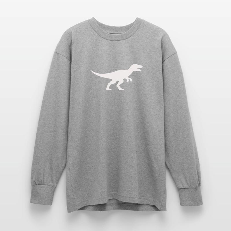 Raptor T Rex Silhouette Oversized Long Sleeve T-Shirt