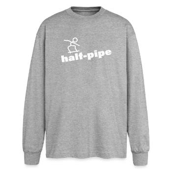 HALF-PIPE - Oversized Long Sleeve T-Shirt - sports grey - Front - AI Model Female 180 light (180cm)