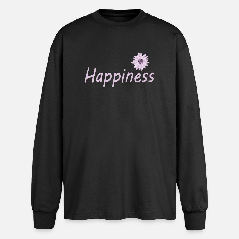 Bonheur - T-shirt manches longues oversize - noir