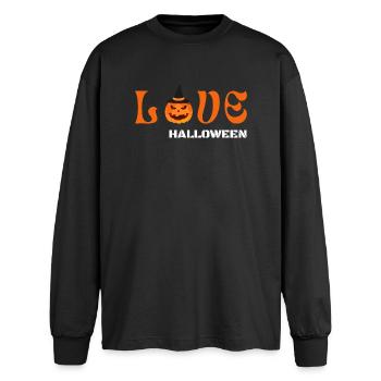 Love halloween - Oversized Long Sleeve T-Shirt - black - Front - AI Model Male 185 light (185cm)