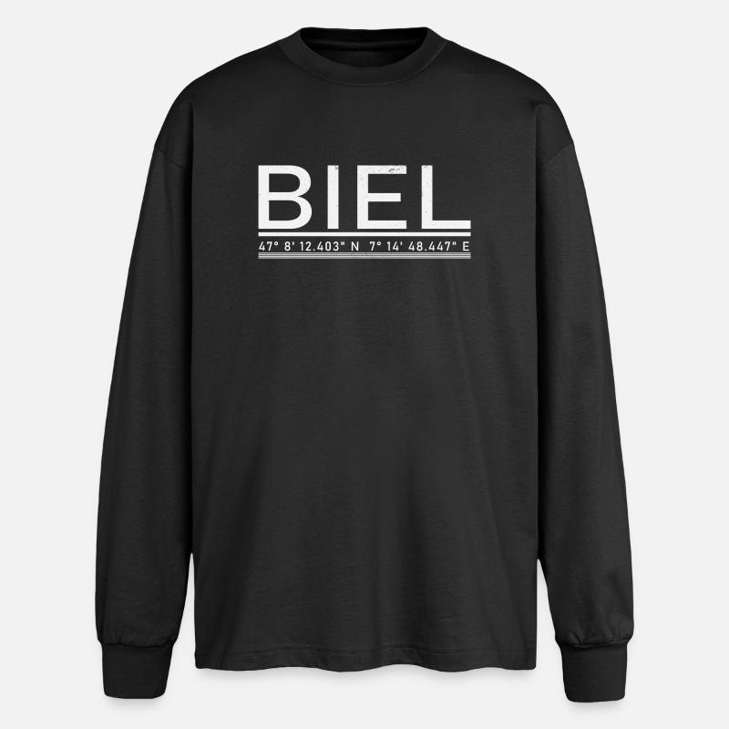 Coordonnées Bienne - T-shirt manches longues oversize - noir
