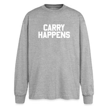 Carrying weapons according to the 2nd Amendment: Concealed - Oversized Long Sleeve T-Shirt - sports grey - Front - AI Model Female 180 light (180cm)