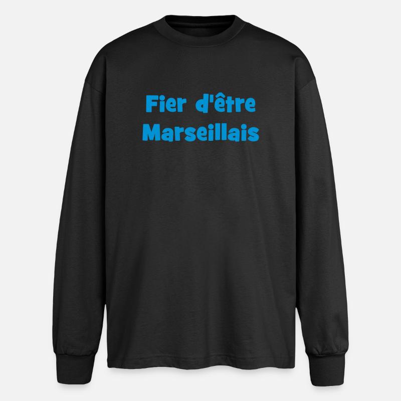 Proud to Marseille sein - Oversized Langarmshirt  - Schwarz