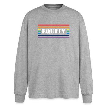 Fairness Rainbow Lettering - Oversized Long Sleeve T-Shirt - sports grey - Front - AI Model Female 180 light (180cm)