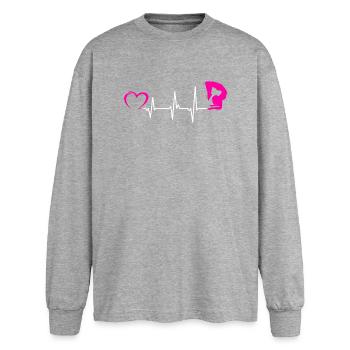 Quote for a contortionist - Oversized Long Sleeve T-Shirt - sports grey - Front - AI Model Female 180 light (180cm)