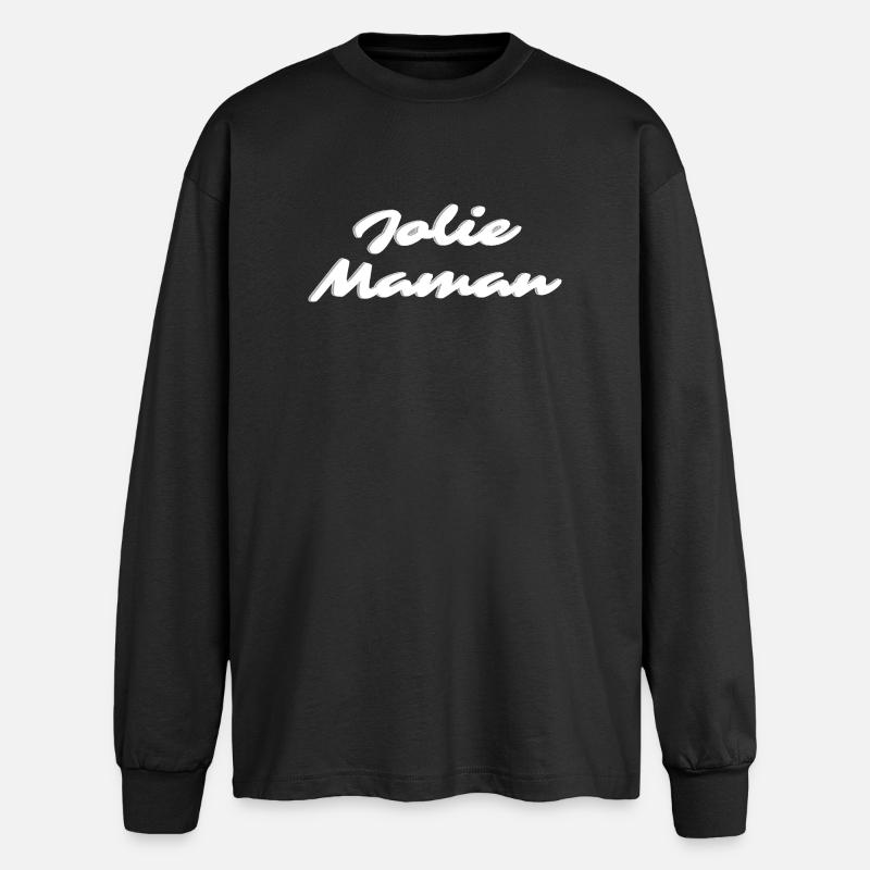 Pretty White Mom - Oversized Long Sleeve T-Shirt - black